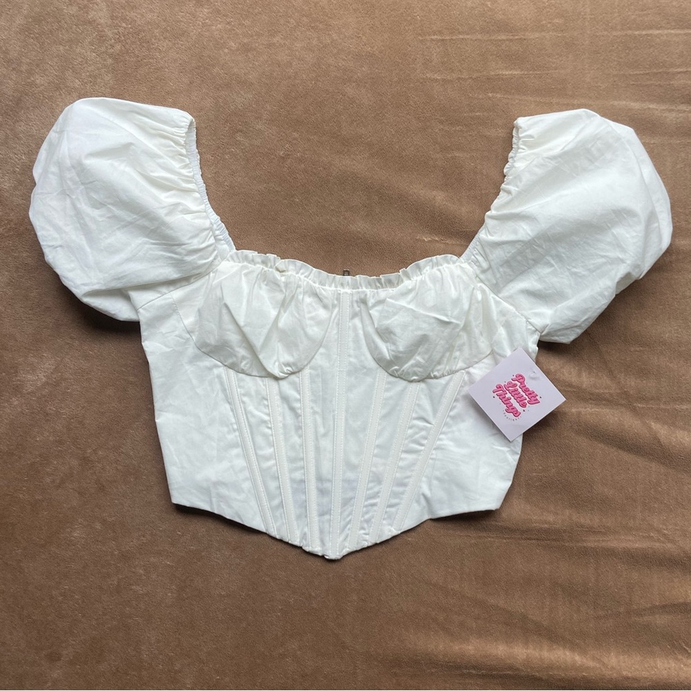 NWT: Puff Sleeve Corset Top